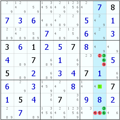 Sudoku - Direct Hidden Pair Column