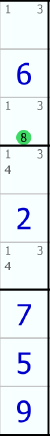 Sudoku - Hidden Single Column Candidates