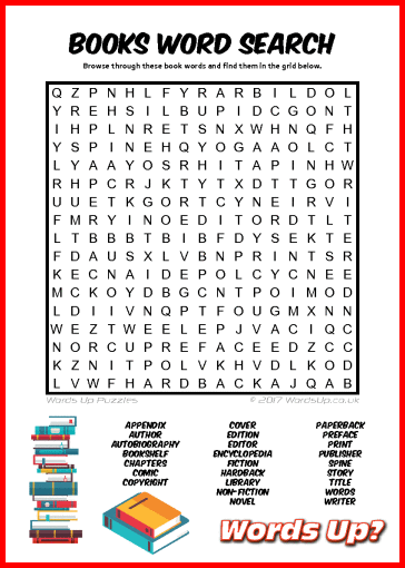 Books Word Search - Free Printable PDF