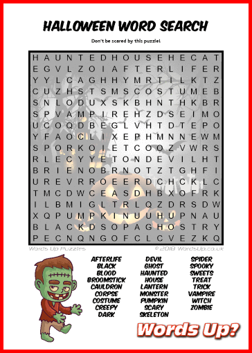 Halloween Word Search - Free Printable PDF