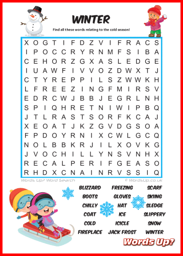 Winter Word Search - Free Printable PDF