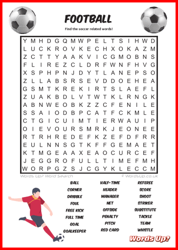 Football Word Search - Free Printable PDF